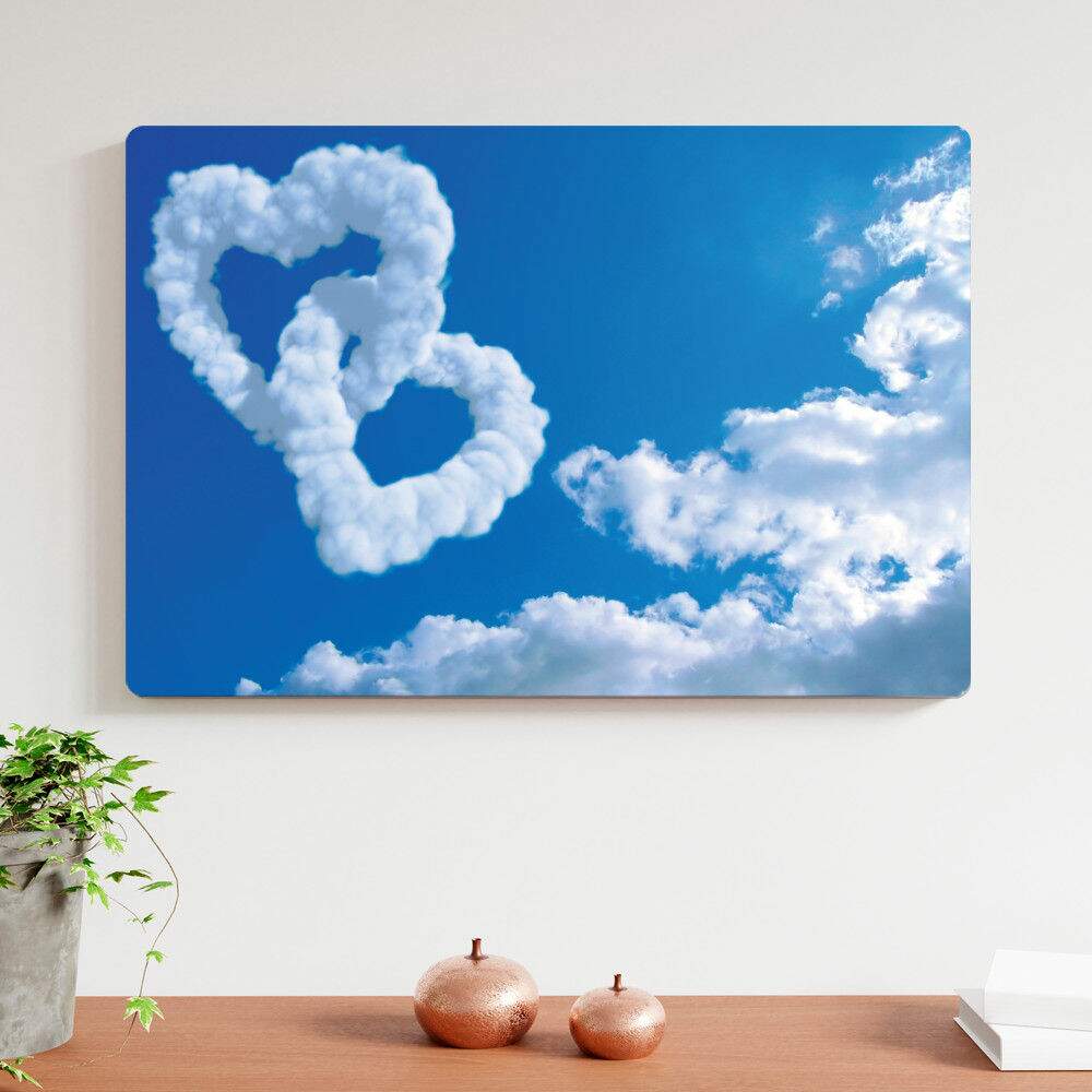 Placa Decorativa Romntica Nuvens Coraes