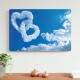 Placa Decorativa Rom�ntica Nuvens Cora�es