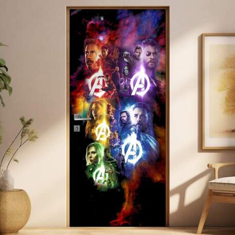Adesivo Para Porta Vingadores Guerra Infinita 02