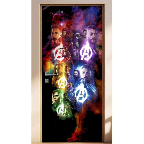 Adesivo Para Porta Vingadores Guerra Infinita 02
