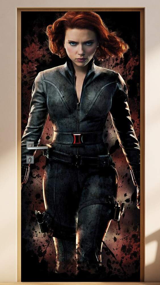 Adesivo Para Porta Vingadores Vi�va Negra 02