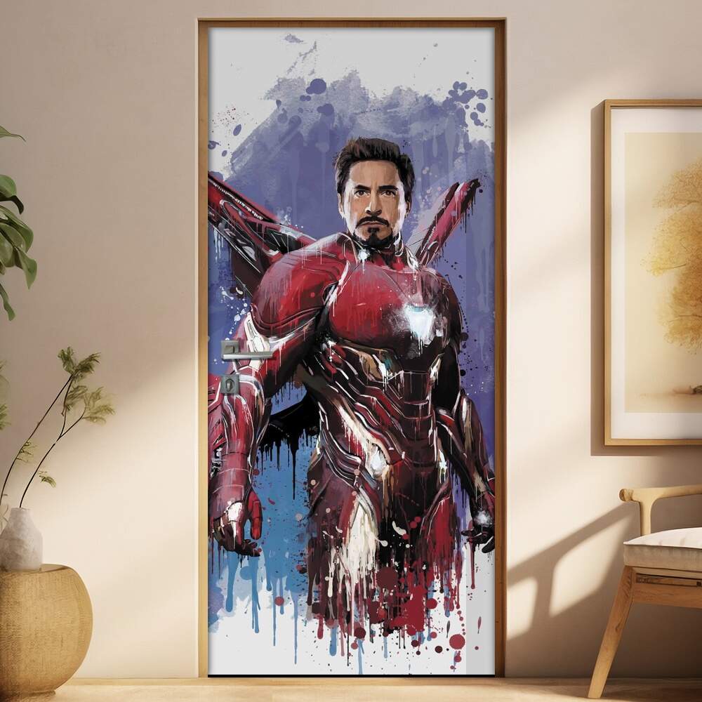Adesivo Para Porta Vingadores Homem De Ferro 03