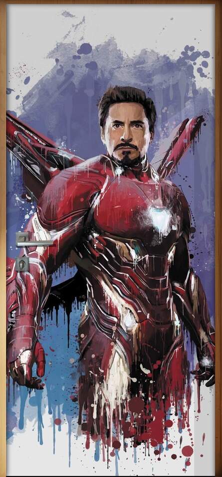Adesivo Para Porta Vingadores Homem De Ferro 03