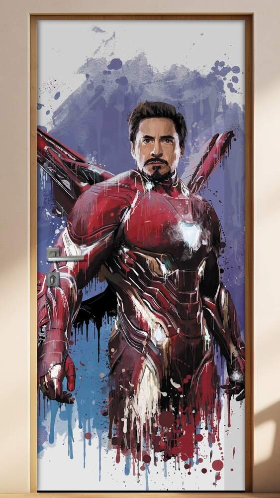 Adesivo Para Porta Vingadores Homem De Ferro 03