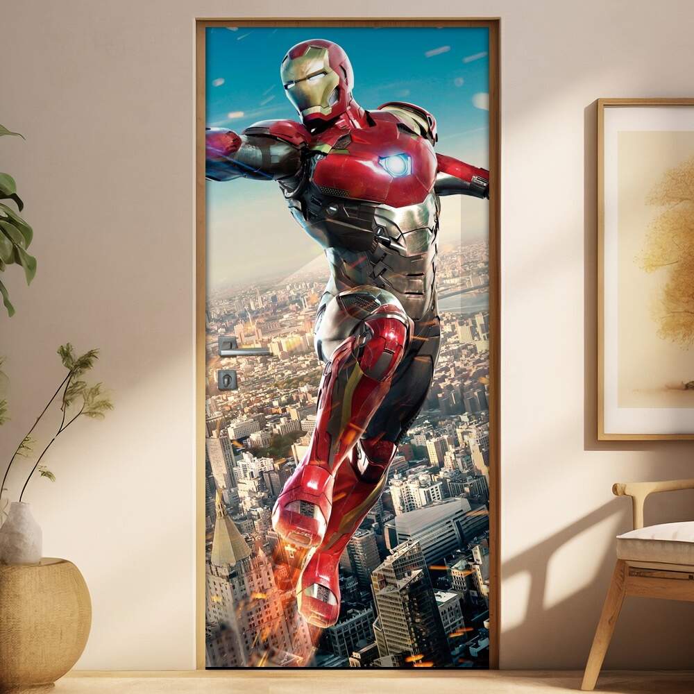 Adesivo Para Porta Vingadores Homem De Ferro 06