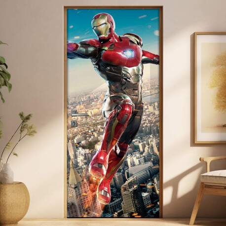 Adesivo Para Porta Vingadores Homem De Ferro 06
