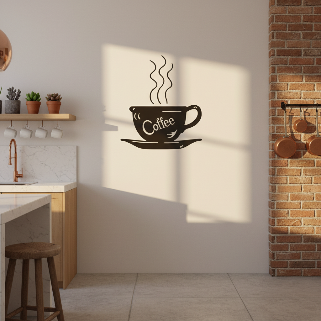 Adesivo de parede para Cozinha modelo Xcara de Caf 4