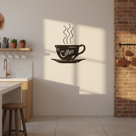 Adesivo de parede para Cozinha modelo Xcara de Caf 4