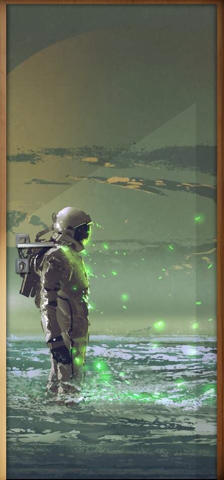 Adesivo Para Porta Astronauta No Mar