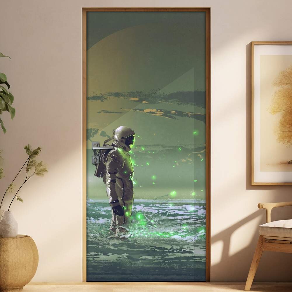 Adesivo Para Porta Astronauta No Mar