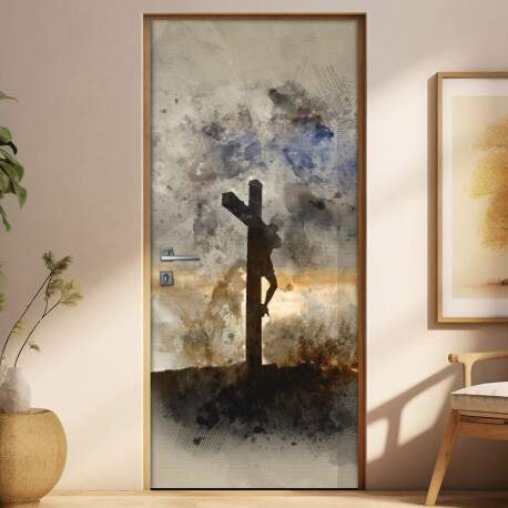 Adesivo para Porta Jesus na Cruz