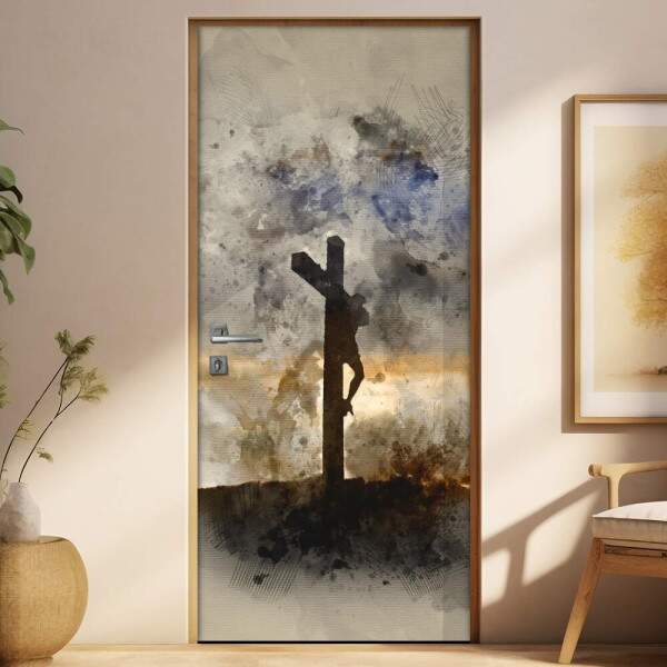 Adesivo para Porta Jesus na Cruz
