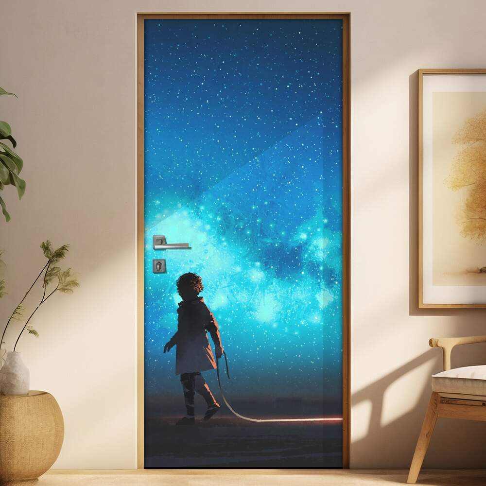 Adesivo para Porta Menino nas Estrelas