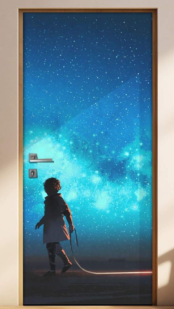 Adesivo para Porta Menino nas Estrelas