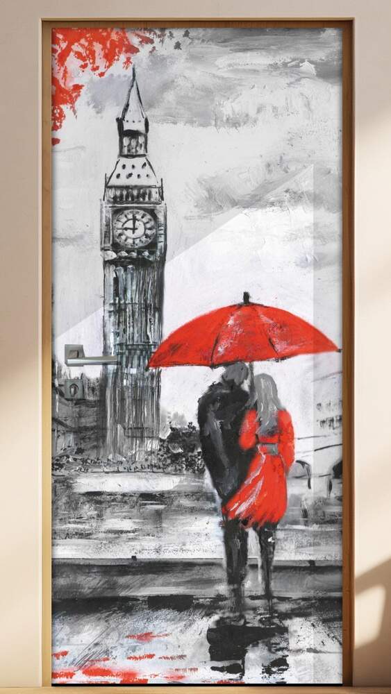 Adesivo para Porta Rom�ntico Casal em Londres