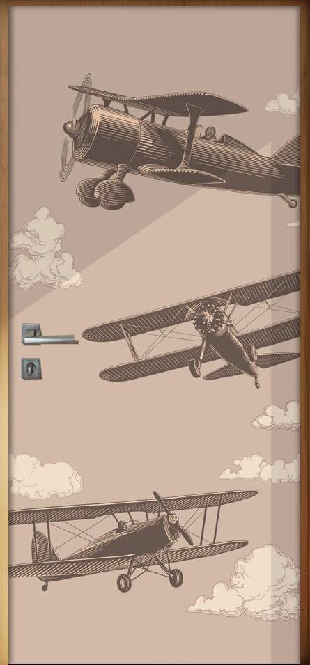 Adesivo Para Porta Retro Avies Antigos