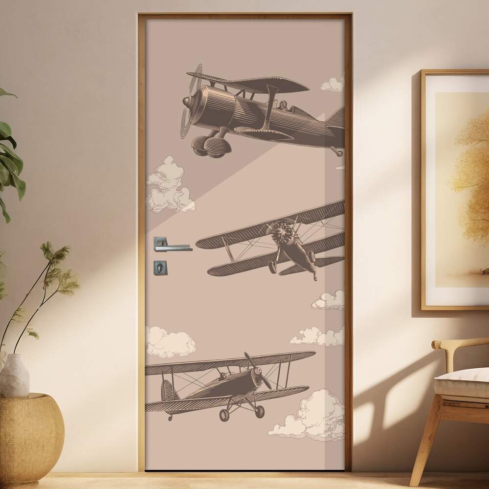 Adesivo Para Porta Retro Avies Antigos