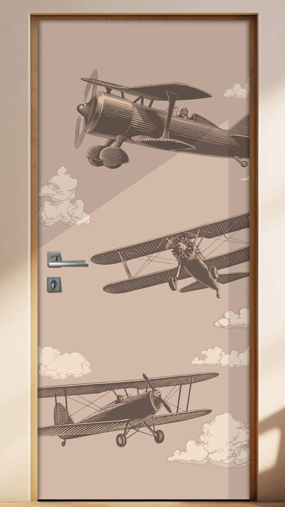 Adesivo Para Porta Retro Avi�es Antigos