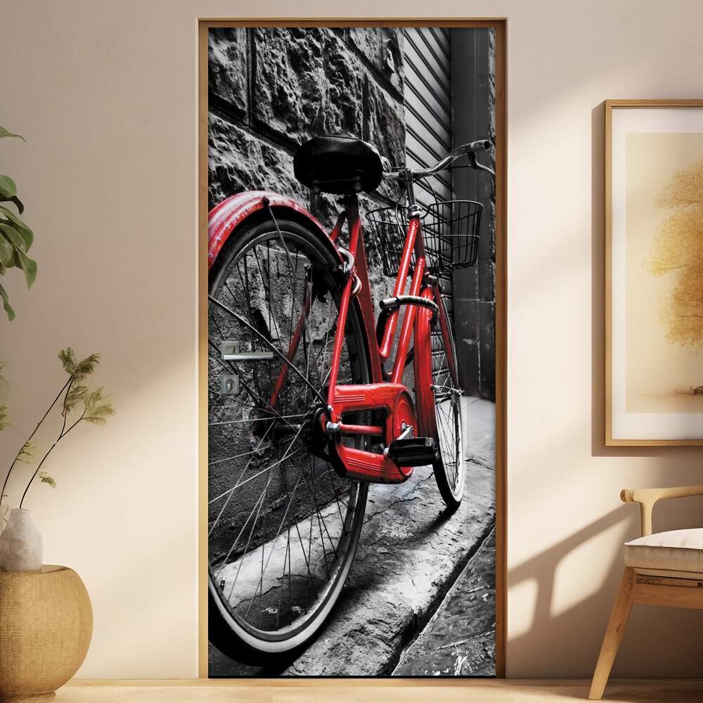 Adesivo Para Porta Retro Bicicleta