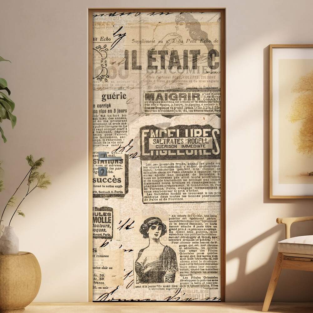 Adesivo para Porta Retro Jornal Antigo