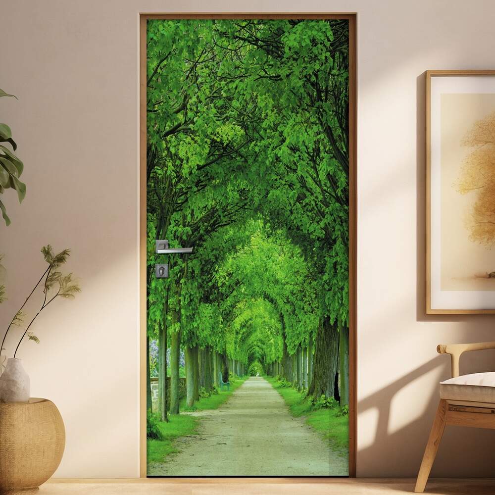 Adesivo Para Porta Caminho Dentro Da Floresta 02