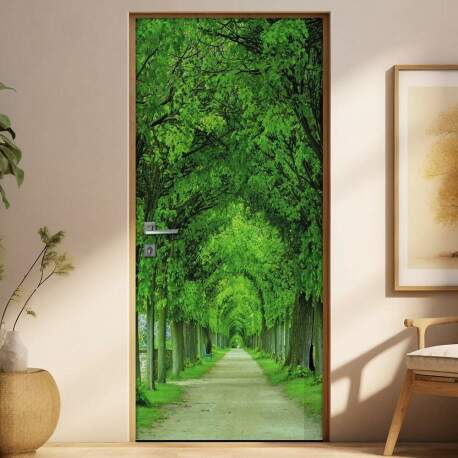 Adesivo Para Porta Caminho Dentro Da Floresta 02