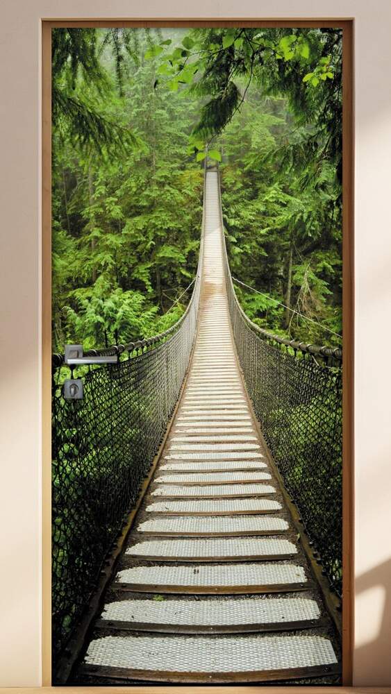 Adesivo para Porta Ponte Dentro Floresta