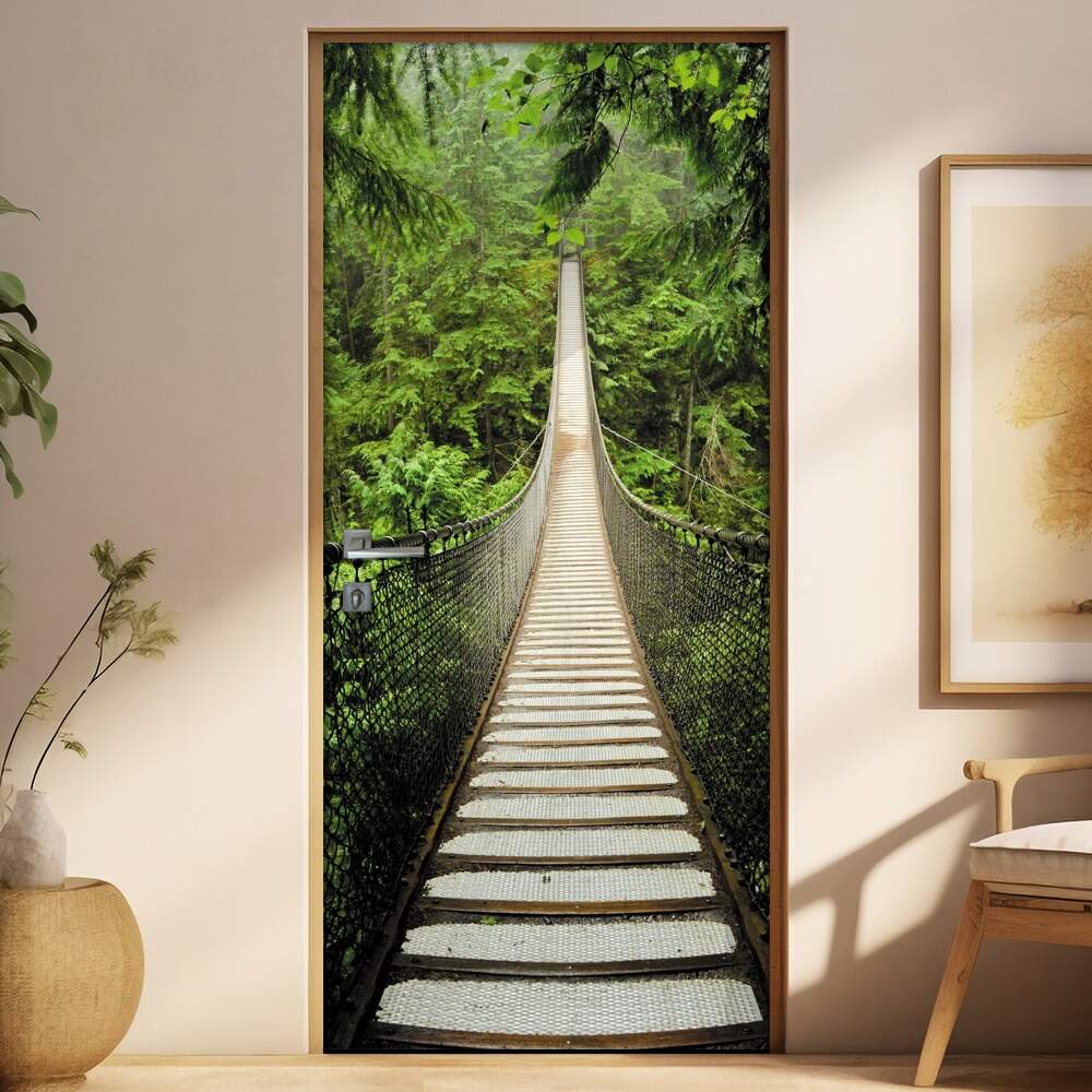 Adesivo para Porta Ponte Dentro Floresta