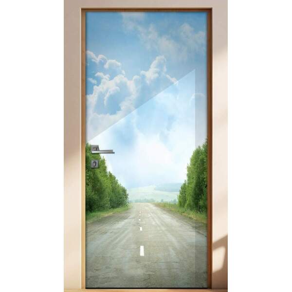 Adesivo para Porta Rodovia e Nuvens