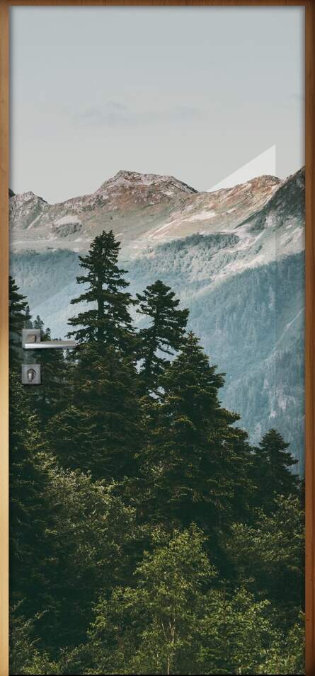 Adesivo para Porta Paisagem 24 Montanhas com Neve