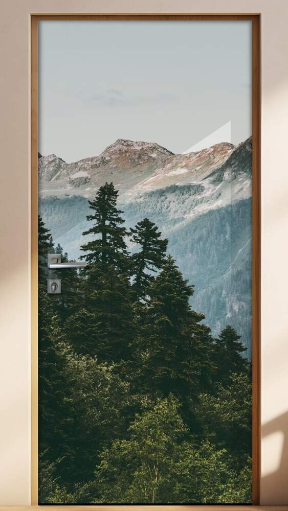 Adesivo para Porta Paisagem 24 Montanhas com Neve