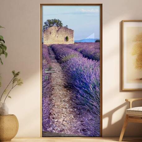 Adesivo para Porta Paisagem 32 Estrada Floral