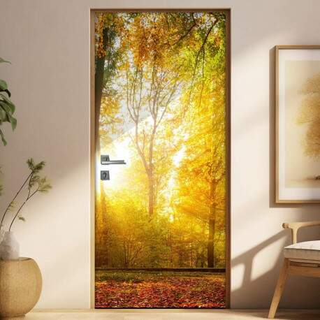 Adesivo para Porta Paisagem 38 Floresta Iluminada