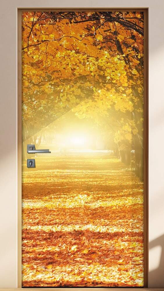 Adesivo para Porta Paisagem 40 �rvore Outono