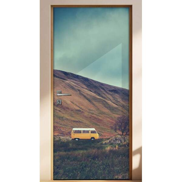 Adesivo para Porta Paisagem 44 Kombi na Estrada