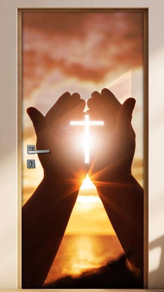 Adesivo para Porta Paisagem 49 M�o P�r do Sol