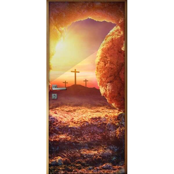 Adesivo para Porta Paisagem 50 Santurio Cruz