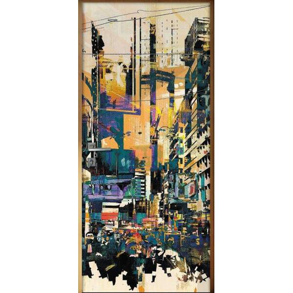 Adesivo para Porta Paisagem 53 Cidade Aquarela