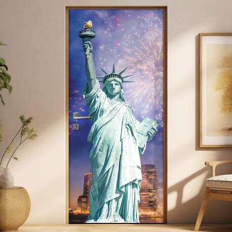 Adesivo para Porta Paisagem 60 Esttua da Liberdade