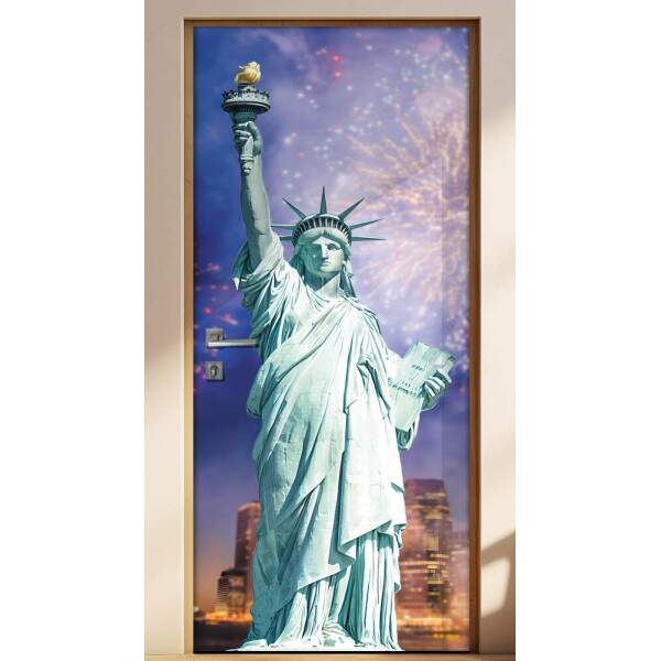 Adesivo para Porta Paisagem 60 Esttua da Liberdade