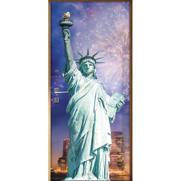 Adesivo para Porta Paisagem 60 Esttua da Liberdade