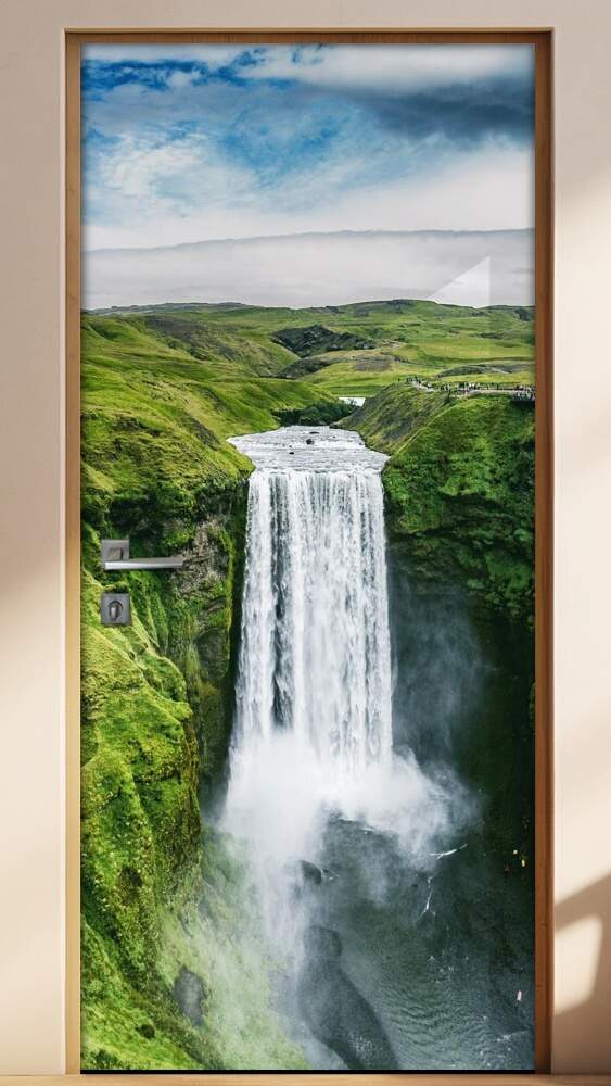 Adesivo para Porta Paisagem 70 Cachoeira