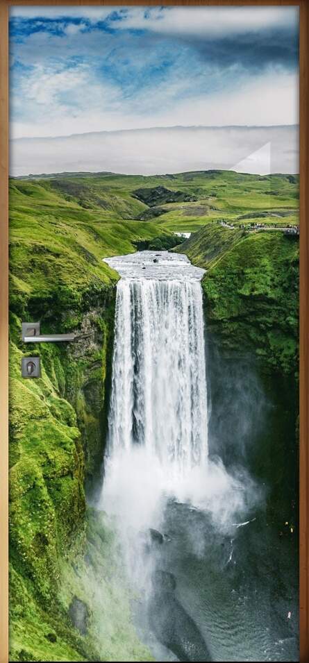 Adesivo para Porta Paisagem 70 Cachoeira
