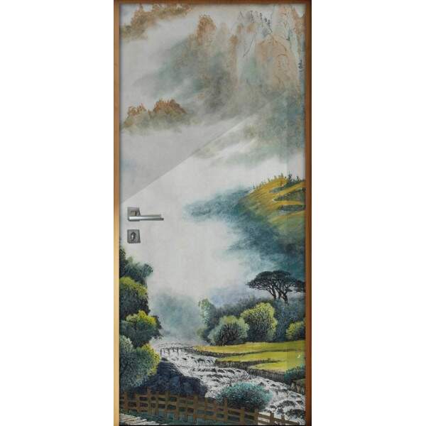 Adesivo para Porta Paisagem 73 Floresta e Montanhas