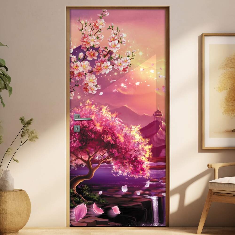 Adesivo para Porta Paisagem 80 Sakuras