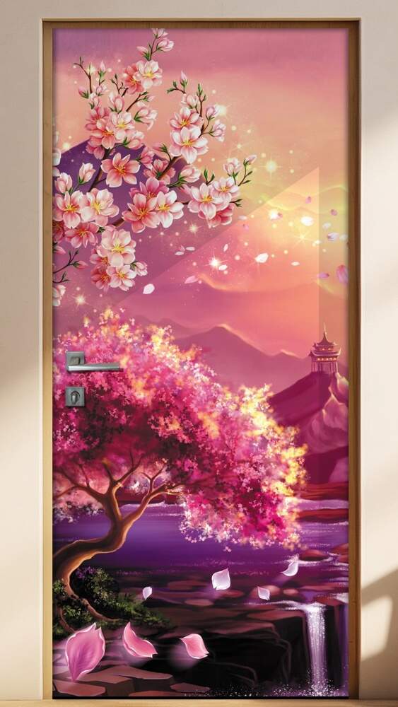 Adesivo para Porta Paisagem 80 Sakuras