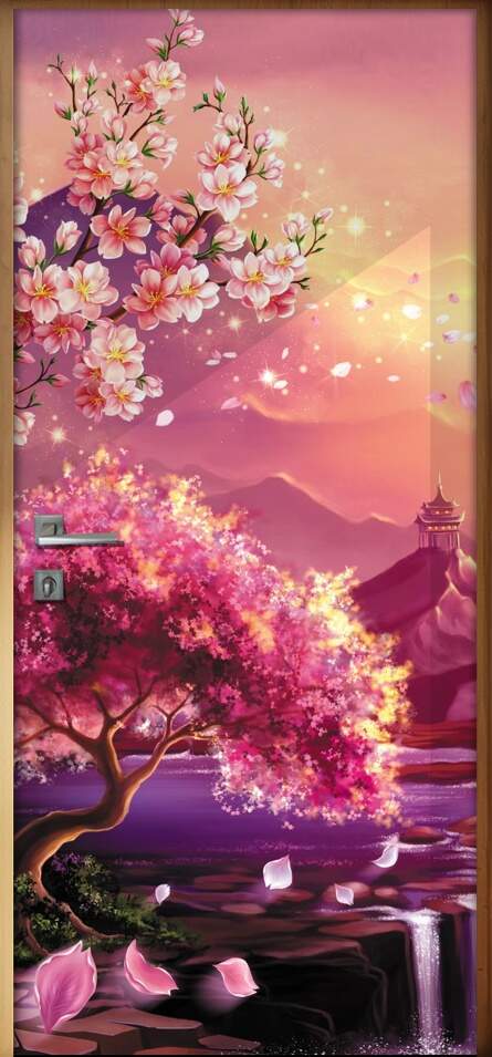 Adesivo para Porta Paisagem 80 Sakuras