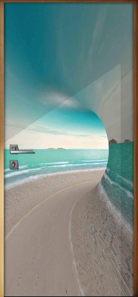 Adesivo Para Porta Paisagem Redemoinho No Mar