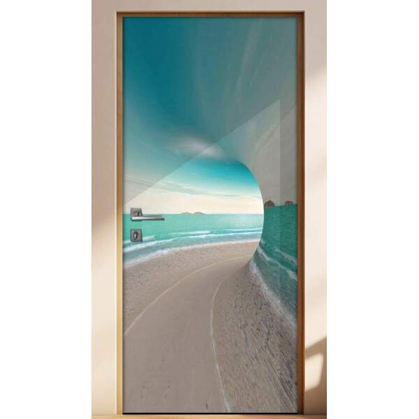 Adesivo Para Porta Paisagem Redemoinho No Mar