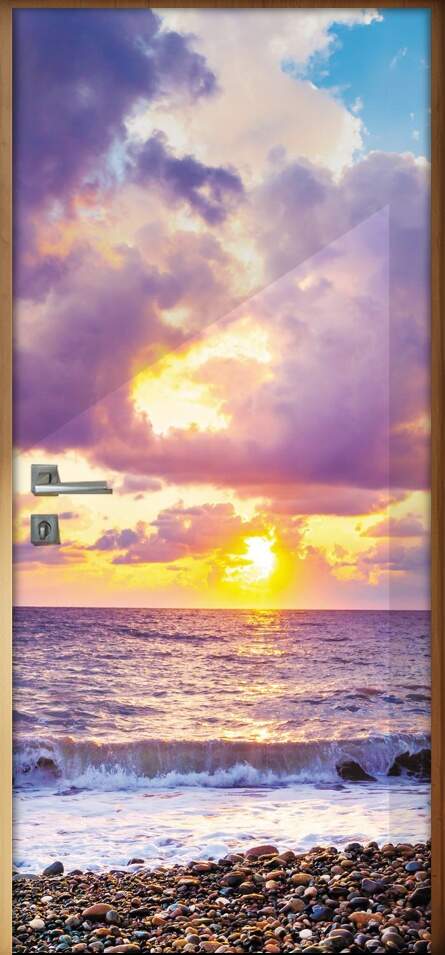 Adesivo para Porta Paisagem 87 Praia e Ondas